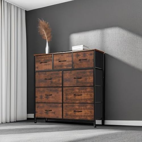 image for DUMOS Dresser for Bedroom, Storage Organizer with 9 Drawers, Chest of 