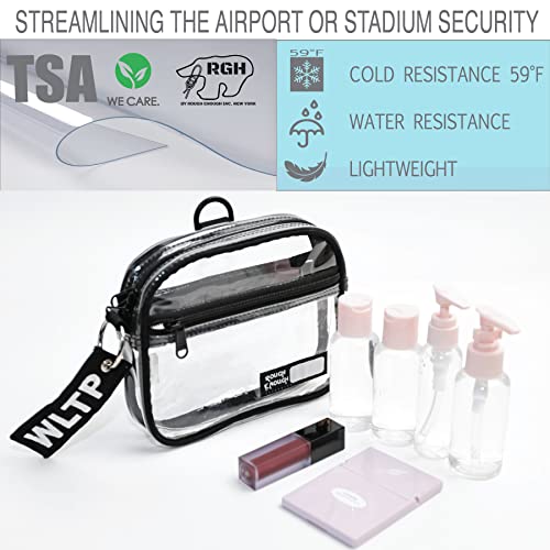 Rough Enough Clear Quart Size TSA Approved Toiletry Bag Small with Keychain for Travel Size Toiletries2