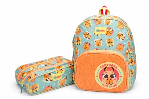 Kit Mochila Costas + Estojo Duplo Capivara Vibes - Puket