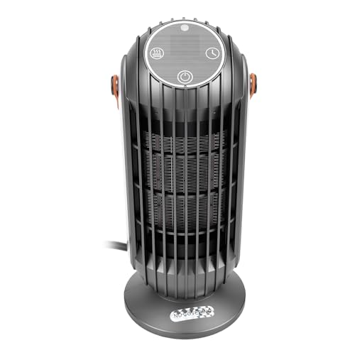 Fockety Calefactor eléctrico de 1500 W para interiores con temporizador y 4 niveles ajustables, con sensor PTC de cerámica, calentamiento rápido y silencioso para oficina hogar