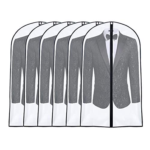 UOUEHRA Hanging Moth Proof Garment Bag Cover Lightweight Clear White