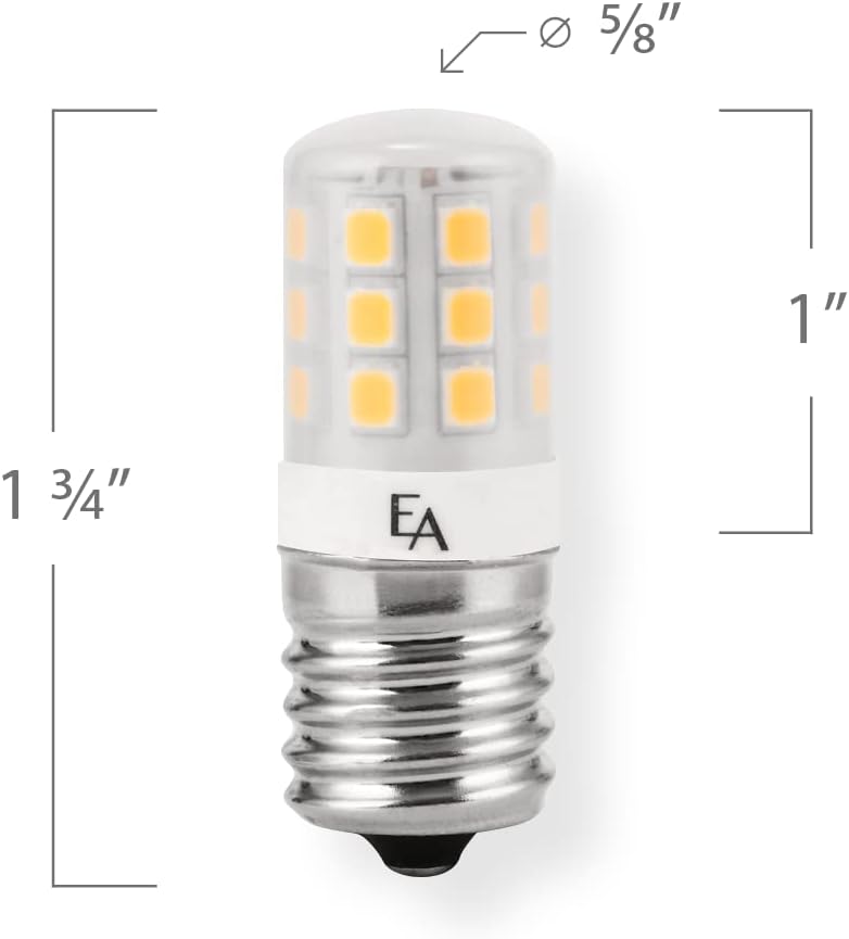EmeryAllen E17 Base, 2.5 Watt (20W Equivalent) Dimmable LED Light Bulb |100-130V - 250 Lumens |2700K | 1 Pcs