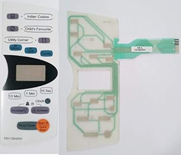 Microwave Oven Membrane Keypad Model No : MH-3948 WB /MH3948W with Back Side CIRCUT