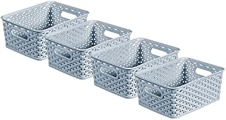 Curver My Style Small Rectangular Storage Basket 4L - Blue (Pack of 4)