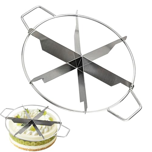 ケーキカッター - ステンレス鋼で作られた部分部品、焦げ付き防止のベーカリー|丸いピザとチーズのプレス、キッチンアシスタント、サイドハンドルを備えた正確な、さらには提供される、デザートの準備