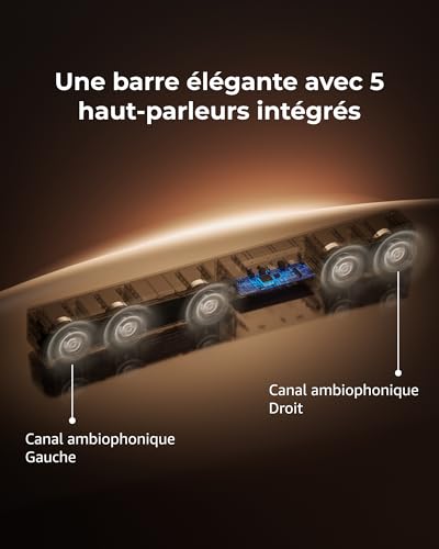 ULTIMEA 5.1ch Barre de Son TV avec Dolby Atmos, Système Audio Surround Home Cinéma, Barre de Son avec Caisson de Basses pour TV, 340W, Basses Réglables, App, Bluetooth 5.4, Poseidon M60 Boom – Image 4
