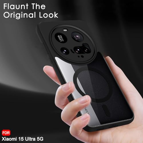 Image of TheGiftKart Hybrid Shockproof Back Cover Case for Xiaomi 15 Ultra 5G | Hard Back Cover Case for Xiaomi 15 Ultra 5G (PC & TPU, MagSafe Compatible, Transparent Clear Back, Black Sides)