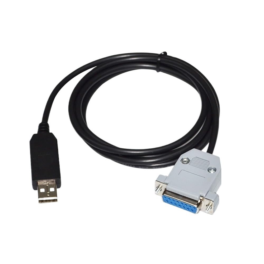 VCALDGFZ CHIP USB to D-SUB 15-PIN DB15 Female RS232 Serial Communication Cable(1.8M,Prolific PL2303 CHIP)