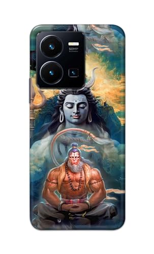 Image of PRINTFIDAA Printed Hard Back Cover Case for Vivo Y35 4G | Vivo Y22 Back Cover (Lord Shiva and Hanuma) -112