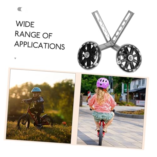 Ruedas de Entrenamiento Kisangel para Bicicletas con Luz LED Intermitente, Ruedas Auxiliares de Equilibrio Negras para Niños Principiantes, Reemplazo Resistente para Bicicletas miniatura 3