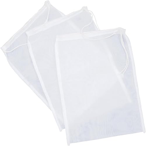 Miniatura 1 de Hemoton Bolsa de filtro de gasa de nailon de 80 micrones, bolsa de filtro de malla para filtrar y colar para leche de nueces, leche de almendrasoja,