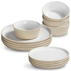 Jodevi Geschirrset 4 Personen Steingut Beige
