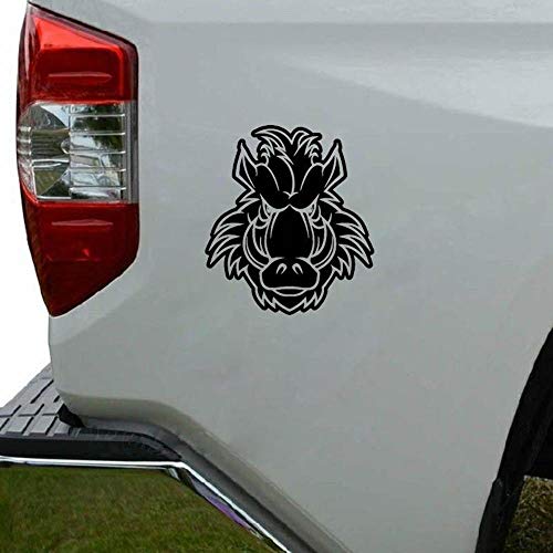 Handmade By Stukk Wütender Kopf Wildschwein Spaßfenster Autoaufkleber Vinylaufkleber 12,7 cm x 14,2 cm - Schwarz