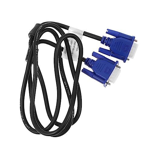 Happyyami 2Pcs Cable for Computer Projector Monitor Male to Male Data Cable Outer Cover Lightweight Durable for Replacing Old Connectors
