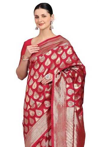 Image of Subham Saree for Woman Silk Cotton Kanjivaram | Soft Daily Wear Golden Zari Sari with Jacquard Blouse Piece