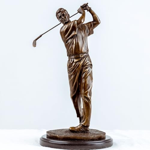Estatua de Hombre Golfista de Bronce 14.6 pulgadas
