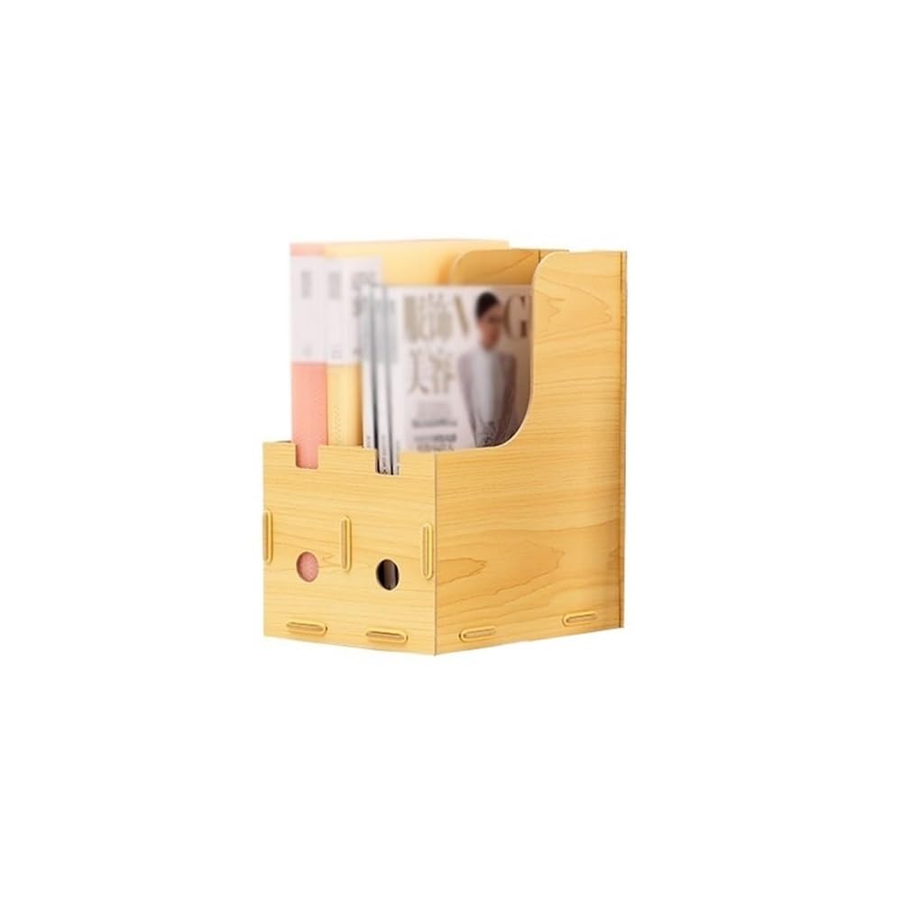 J9V4G6S3B5 Desktop File Rack Vertical File Storage, Desktop Organizer, Magazine Holder, Office(Natural)