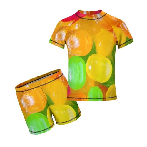 Colorful Sweets CandiesChildren's Swimsuits Boys Two Piece Suit10-12Y（150cm）