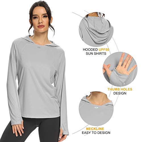 M Maroaut Women's Upf 50+ Uv Sun Protection Hoodie Long Sleeve Hiking Shirt Lightweight Quick Dry Outdoor Running Fishing #TOP4