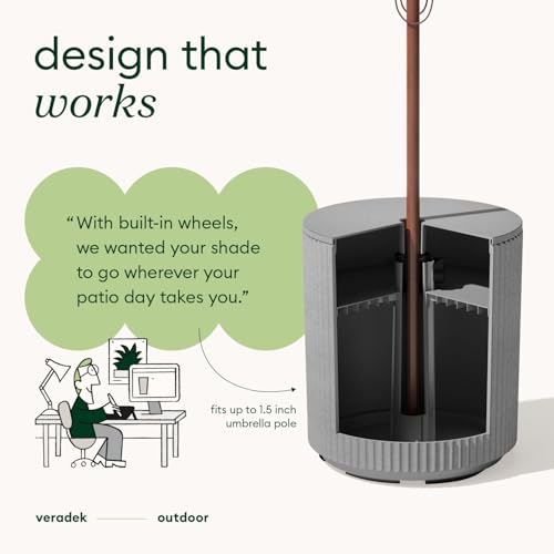 Image of Veradek Umbrella Side Table - Outdoor Patio Table with Umbrella Hole