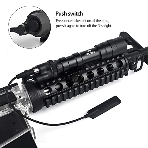 Sbgjmy M600DF Torcia Tattica 1400 Lumen Airsoft Torcia Con Interruttore DS07 E Interruttori A Nastro Per Fucile Da 1400 Lumen Per Sistema Ferroviario Picatinny Da 20 Mm (Nero) - 4