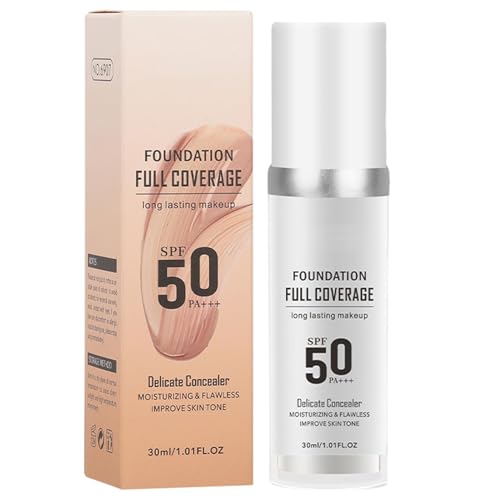 Colour Changing Mature Skin Foundation, Colour Change Foundation Makeup, Liquid Concealer Full Coverage Make Up, Spf 50 Face Moisturiser For Women Hydrating Brightening Moisturizing