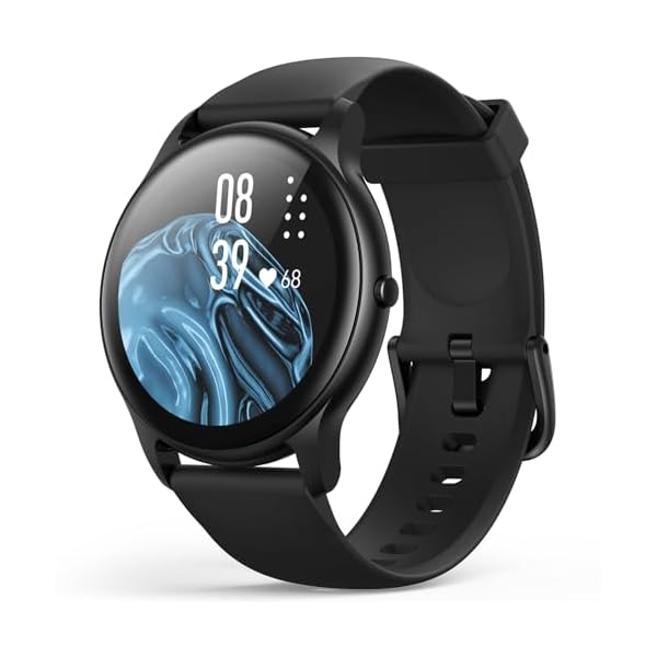 AGPTEK Smart Watch for Women Men, 5ATM Waterproof Smartwatch for Android and iOS Phones, Fitness Tracker Watch with 100+ Sports Modes, Heart Rate Monitor Pedometer Sleep Monitor, Black