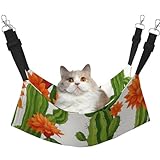 ZEYARUIBO Cactus and Floral Blossom Hammock for Pet Cats Soft Plush Adjustable Bed for Kitten Ferret Puppy Or Small Pet Large