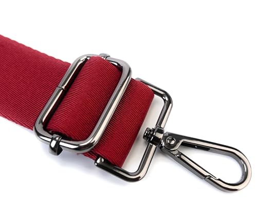 Image of Purse Strap Replacement for Crossbody Bags & Handbags | Premium Webbing with Gunmetal Black Hardware Clip-On Installation Adjustable Length Comfortable Wide Guitar Style Strap