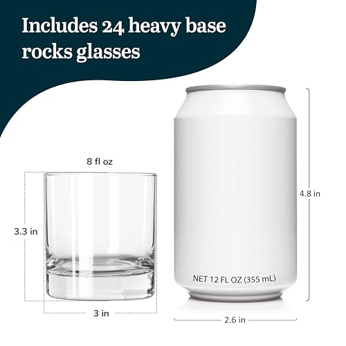 Libbey 916CD Heavy Base Rocks Glasses Set, Simple Glassware Drinking Glasses Set of 24, Stylish, Dishwasher Safe Glasses for Cocktail Parties And More by Libbey - Image 3