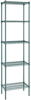 14" x 24" NSF Green Epoxy 5-Shelf Kit with 86" Posts, Heavy Duty Storage Shelving, Wire Shelving Kit, NSF Commercial Storage Rack Unit