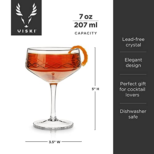 Admirl Stemmed Cocktail Glasses, Crystal Drinkware Perfect For Gin & Tonic