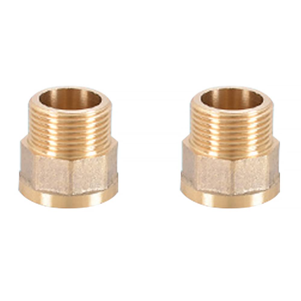 2PCS Brass Garden Hose Tap Connector, 3/4" Pipe Connection Screwed Fittings for Water & Heating Systems Max Temperature Max Pressure (3/4" Male& Female Thread Nipple)