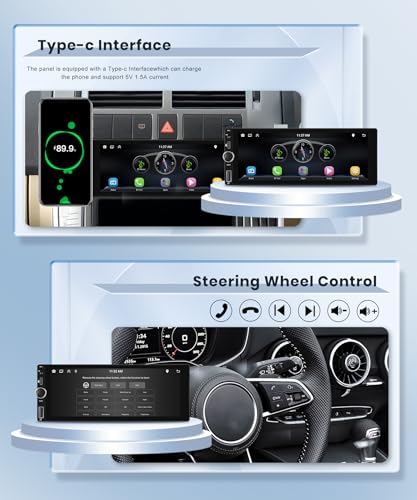 Rimoody RDS Single Din Wireless Carplay Car Stereo Android Auto 6.9 inch HD Touch Screen Car Radio Bluetooth FM EQ Backup Camera USB Type-C SWC - Image 4