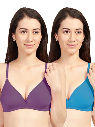 Image of SONARI Omania Womens Non-Padded Cotton Polyester Bras - Solid, Non-Wired, Medium Coverage, Hand Washable (Pack of 2)