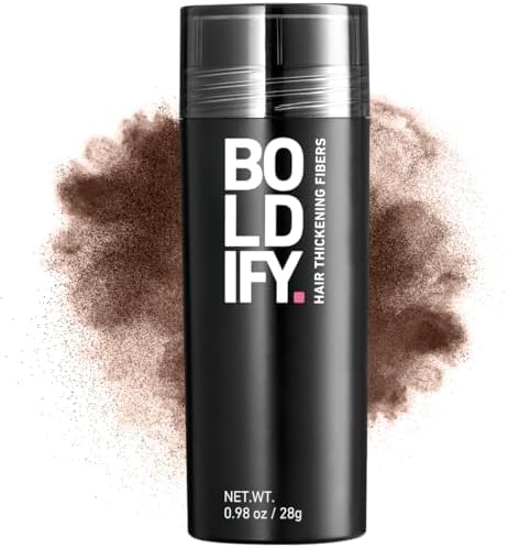 BOLDIFY Hair Fibers (28g) - Fill In Thinning and Fine Hair for an Instantly Fuller, Thicker Look - 14 Shades for Women & Men - Medium Brown