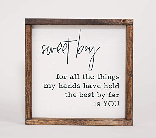 Nursery Farmhouse Sign Sweet Boy Wall Art Decor for Rustic Nursery 12in x 12in (Sweet Boy) Nursery Farmhouse Sign Sweet Boy Wall Art Decor for Rustic Nursery 12in x 12in (Sweet Boy)