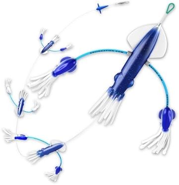 Flippy Floppy Thing Fishing Daisy Chain Tuna & Marlin Magnet by Squidnation (Electric Blue Blue & White)