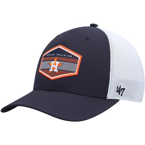 47 MLB Burgess Adjustable Snapback Mesh Trucker Hat, Adult One Size Fits All (Houston Astros)