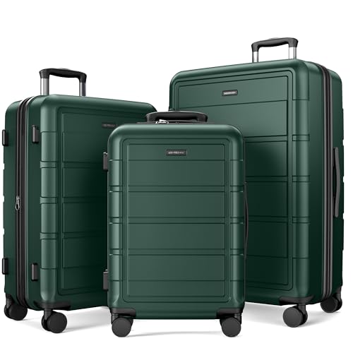 SHOWKOO Suitcase Hard Shell Expandable Durable PC+ABS Lightweight Travel Luggage High Capacity with Double Spinner Wheels and TSA Lock