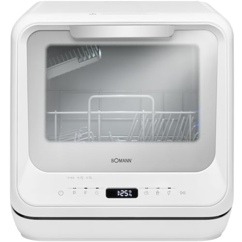 Bomann® Tischgeschirrspüler mit Tank | mit und ohne Wasseranschluss nutzbar | Mini Geschirrspüler leise | 36-70°C | 6 Programme | 42cm breit | Camping Spülmaschine | Mini Spülmaschine | TSG 5704