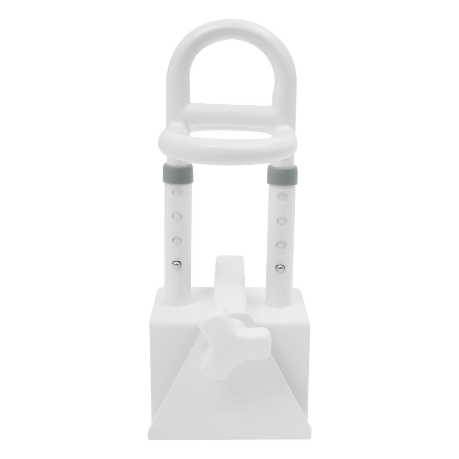 Asidero para bañera para personas mayores, mango de bañera sin taladrar, mango triple, barra de seguridad de hasta 136 kg, color blanco