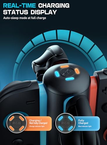 Mumba Charging Dock for Nintendo Switch 2 Joy-Con Controllers – 4 in 1 Fast Charger Station, Magnetic & Weighted Base, Bi-Directional Design, LED Indicators & Overcharge Protection - Image 4