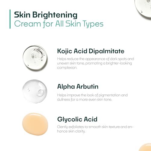 Image of Cleome Skin Brightening Cream for Women & Men with Kojic Acid, Glycolic Acid & Alpha Arbutin | Pigmentation Cream for Dark Spots & Uneven Tone | Non-Comedogenic | Dry, Oily, Acne Prone & Normal Skin | 50ml