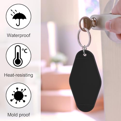 Image of LOTMER 20 /30 /40 /80 PCS Hotel Keychain Blank with Key Rings, 60 Colors Motel Key Chains for DIY Keychains