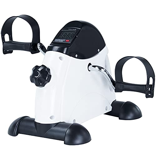 Under Desk Bike Pedal Exerciser Desk Bike Pedal Exerciser Foot Pedal Exerciser for Seniors Portable Desk Pedal Exerciser ZIRANYU 1013 (White)