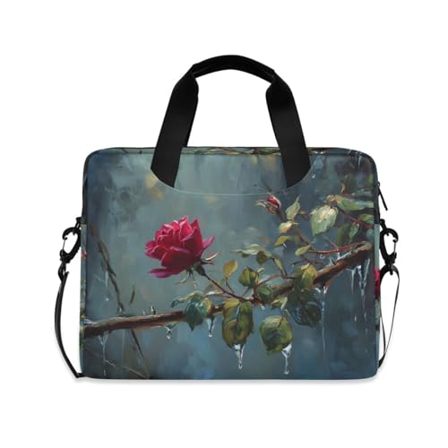 Funda maletín para laptop con estampado rosa y múltiples bolsillos miniatura 1