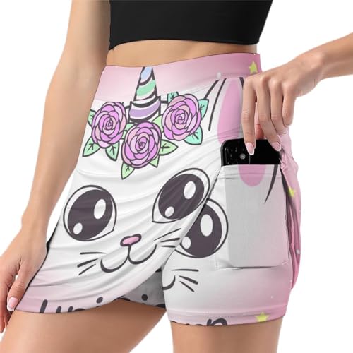 Jupe de tennis avec poche intégrée pour femme jupe short athlétique contre les frottements