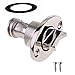 Marine Stainless Steel 316 Boat Oval Garboard Drain Plug Fits 1'' Hole Thread with Rubber Washer Gaskets and Screws (1, Type: Fits 1'' Hole Thread)