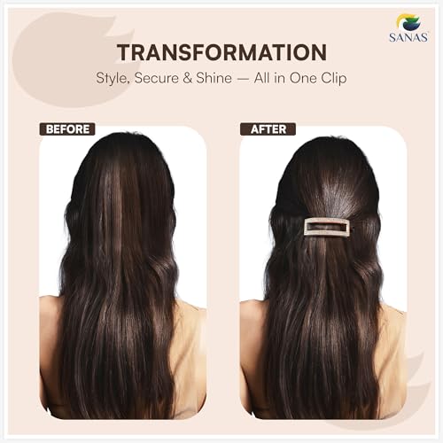 Image of Sanas Hair Crab Clips For Woman (1pc) Clutchers For Hair Accessories For Women Stylish Hair Clips For Girls Gift Items Korean Jewellery Cute Gifts For Girls (1pc) (Classic Brown & Bright Rhinestones)